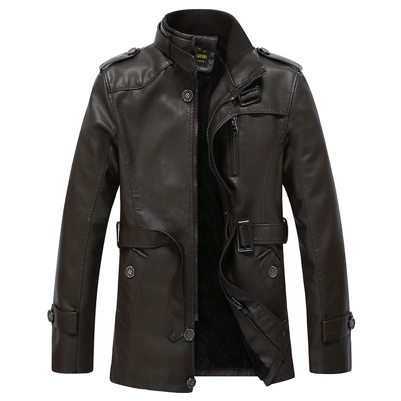 Herren Kunstlederjacke mit weichem Innenfutter EB