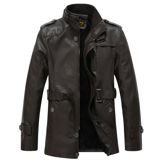 Herren Kunstlederjacke mit weichem Innenfutter EB