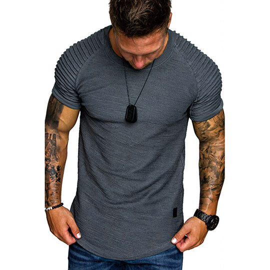 Herren modisches T-Shirt mit strukturierten Ärmeln EB