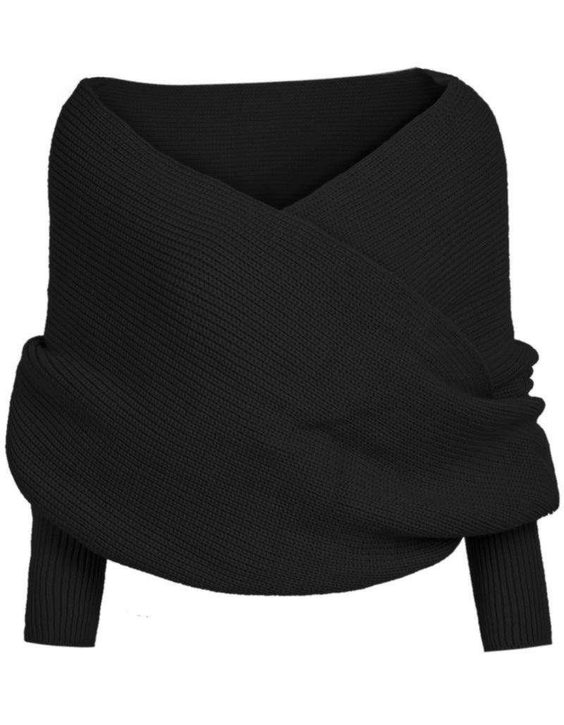 Damen weich gestrickter Schal mit modischem Knoten-Design EB