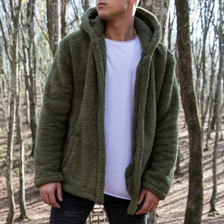 Herren Kuschelige Fleecejacke mit Kapuze EB