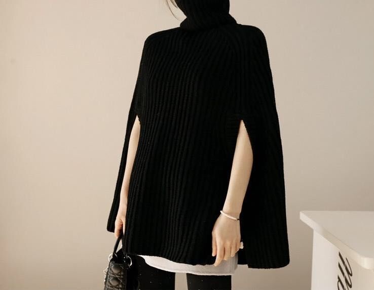 Damen Pullover mit Kapuzen und weiten Ärmeln EB