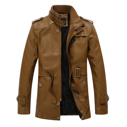 Herren Kunstlederjacke mit weichem Innenfutter EB