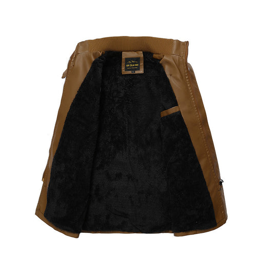 Herren Kunstlederjacke mit weichem Innenfutter EB