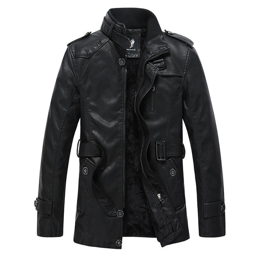 Herren Kunstlederjacke mit weichem Innenfutter EB