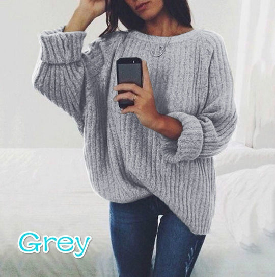 Damen Grob gestrickter Pullover mit oversized Schnitt und strukturiertem Muster EB