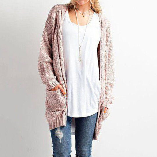Damen Strickcardigan mit gemütlicher Oversized-Passform und Taschen EB