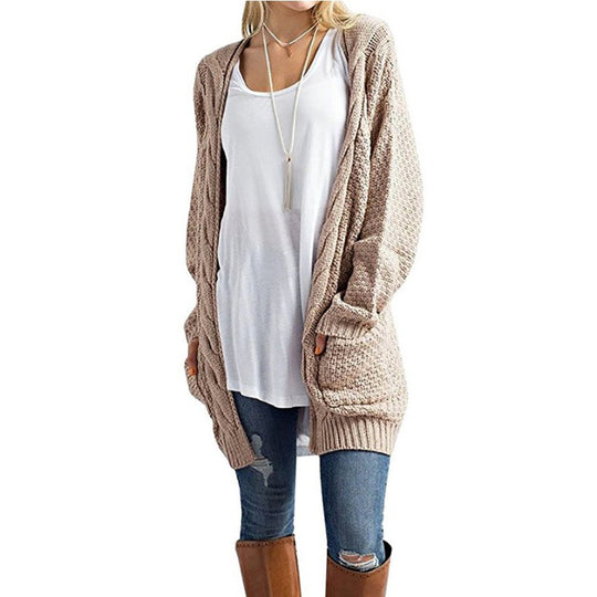Damen Strickcardigan mit gemütlicher Oversized-Passform und Taschen EB