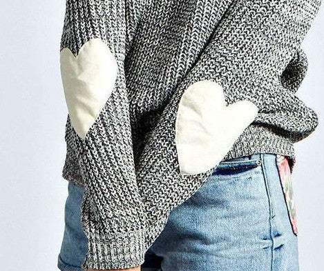 Damen Pullover mit Herz-Applikationen und strukturiertem Strick EB