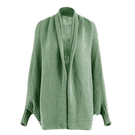 Damen Grobstrickjacke im lässigen Oversized-Stil mit tiefem Schnitt und voluminösen Ärmeln EB