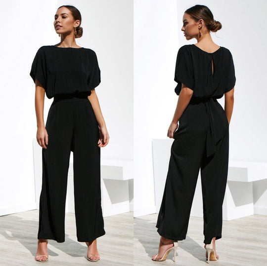 Damen Jumpsuit mit weitem Bein und elegantem Schnitt EB