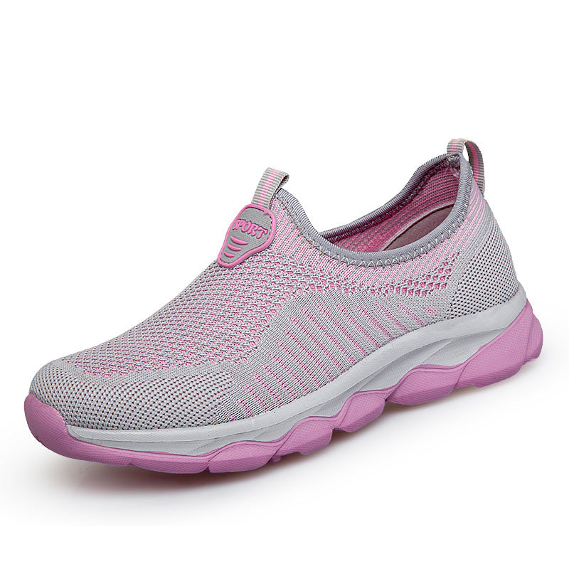 Damen Sportliche Slip-On Sneakers mit atmungsaktivem Obermaterial EB