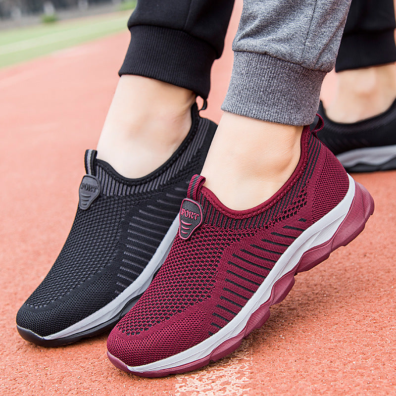 Damen Sportliche Slip-On Sneakers mit atmungsaktivem Obermaterial EB