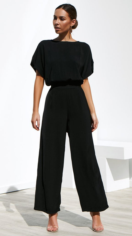 Damen Jumpsuit mit weitem Bein und elegantem Schnitt EB