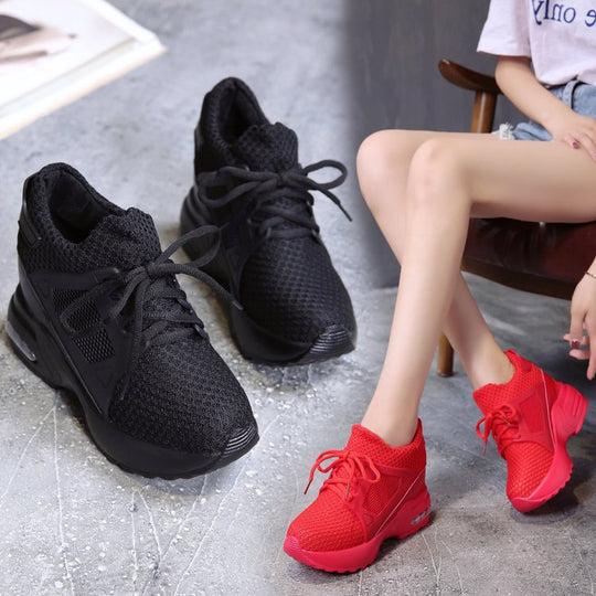 Damen modische Sneakers mit atmungsaktiver Netz-Oberfläche und gepolsterter Sohle EB