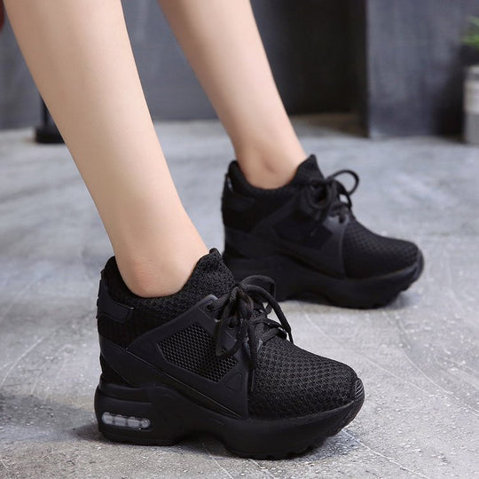 Damen modische Sneakers mit atmungsaktiver Netz-Oberfläche und gepolsterter Sohle EB