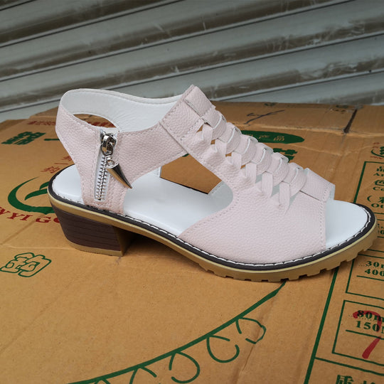 Damen Komfortable Sandalen mit elegantem Riemen-Design und modischem Reißverschluss EB