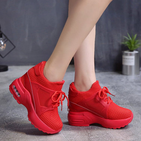 Damen modische Sneakers mit atmungsaktiver Netz-Oberfläche und gepolsterter Sohle EB
