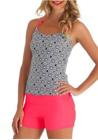 Damen Sport-Tankini mit modischem Mustermix und komfortablen Badeshorts EB