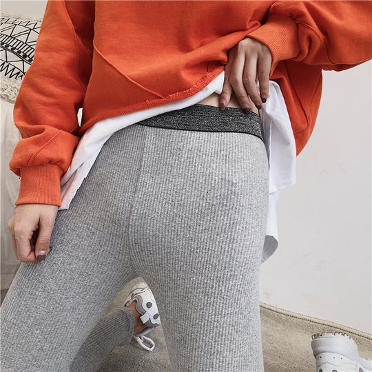 Damen Glitzernde Leggings im figurbetonten Rippdesign EB