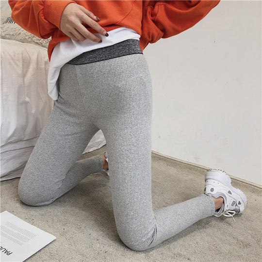Damen Glitzernde Leggings im figurbetonten Rippdesign EB