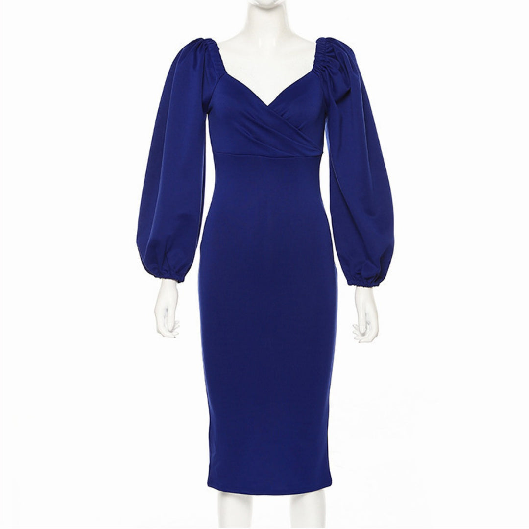 EB | Ein-Wort-Schulter rückenfreies schlankes Kleid