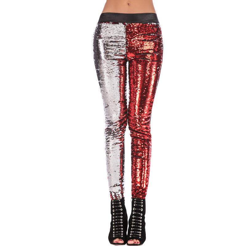 Damen Glamouröse Pailletten-Leggings EB