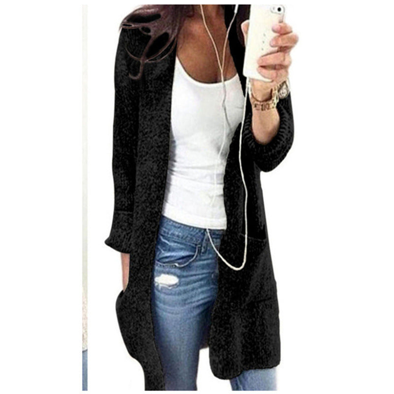 Damen Strickcardigan mit tiefen Taschen und lässigem Schnitt EB