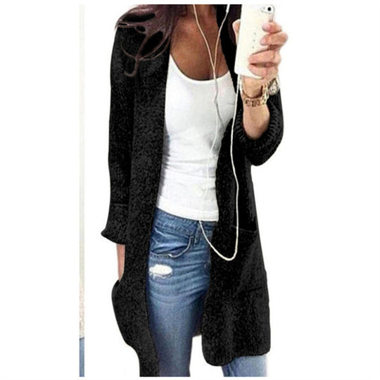 Damen Strickcardigan mit tiefen Taschen und lässigem Schnitt EB