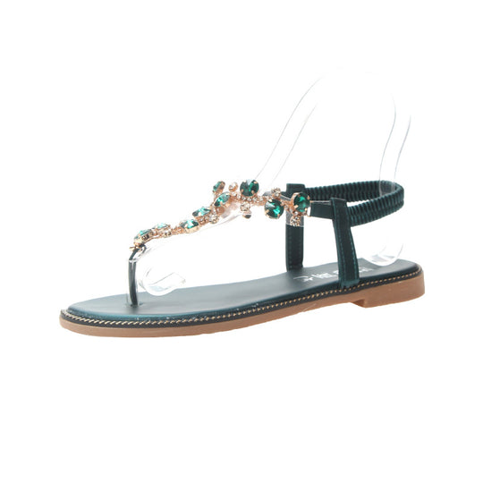 Damen Strandsandalen mit funkelnden Akzenten und gepolsterter Innensohle EB