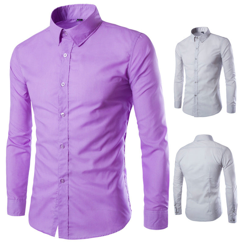 Herren nan tailliertes Business-Hemd mit Kentkragen, leichtem Stretch und schmaler Silhouette EB