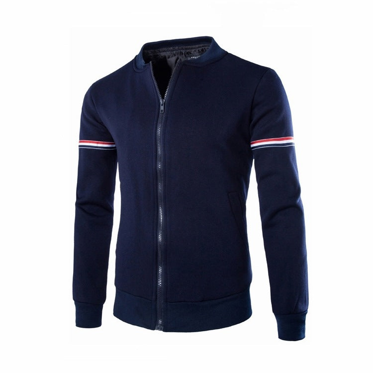 Herren Sportliche Kapuzenjacke mit kontrastierenden Streifen Heidi-Mode