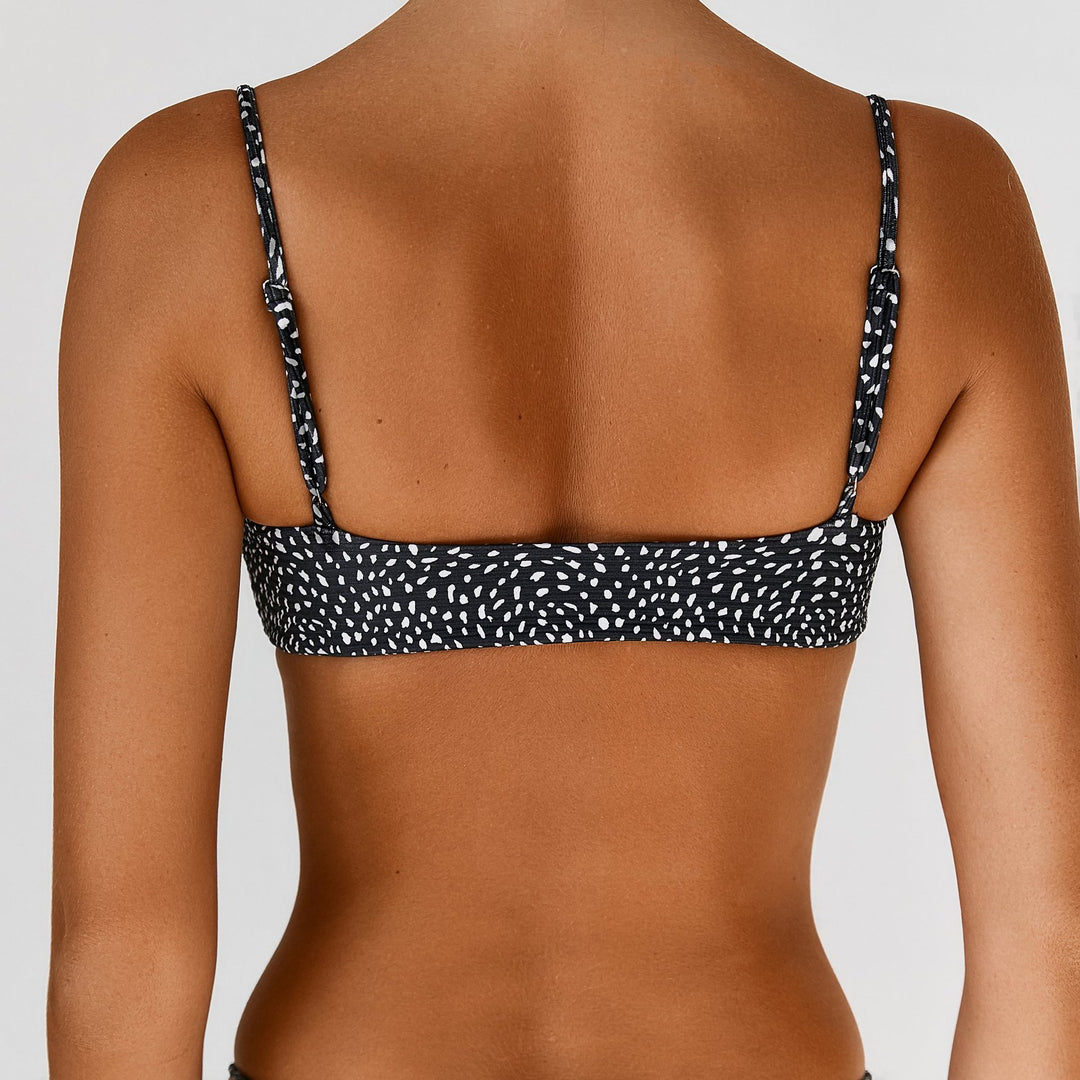 Damen Hoch geschnittener Bikini mit raffiniertem Rippendesign EB