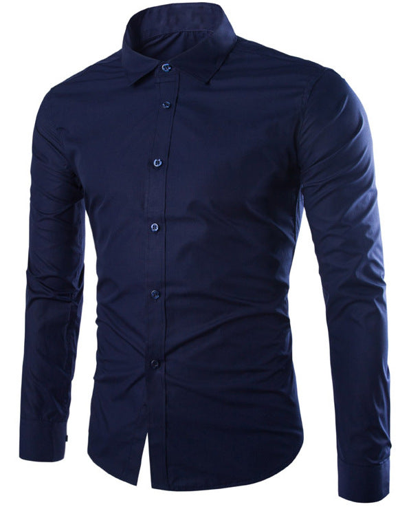 Herren nan tailliertes Business-Hemd mit Kentkragen, leichtem Stretch und schmaler Silhouette EB
