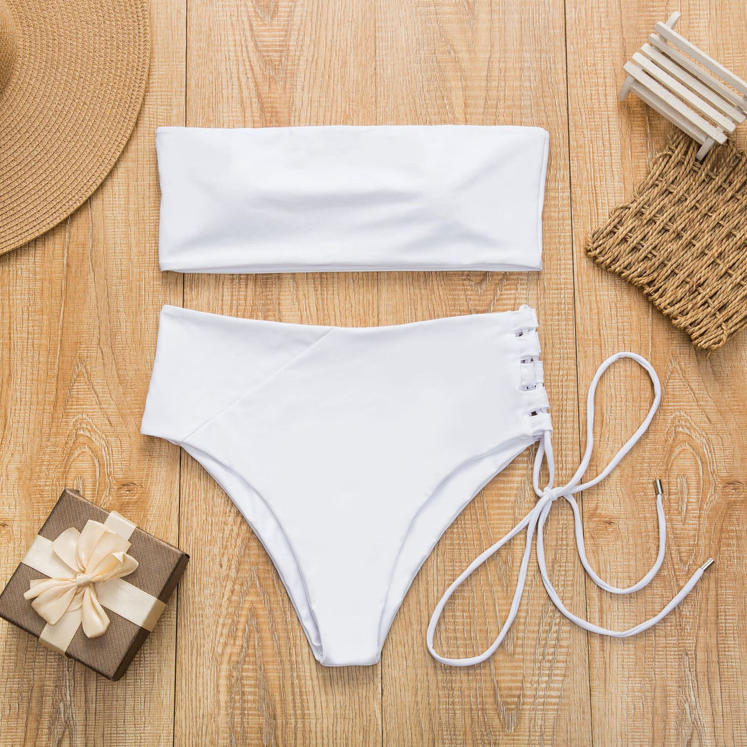 Damen Bandeau-Bikini mit hohem Taillenbund EB