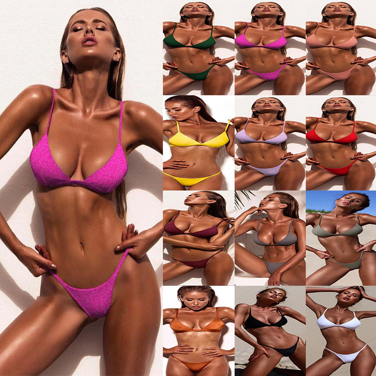 Damen Minimalistischer Triangel-Bikini EB