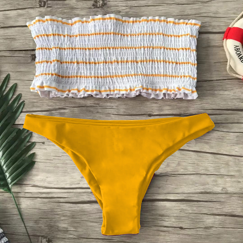 Damen Bandeau-Bikini-Set mit feinem Rüschen-Design EB