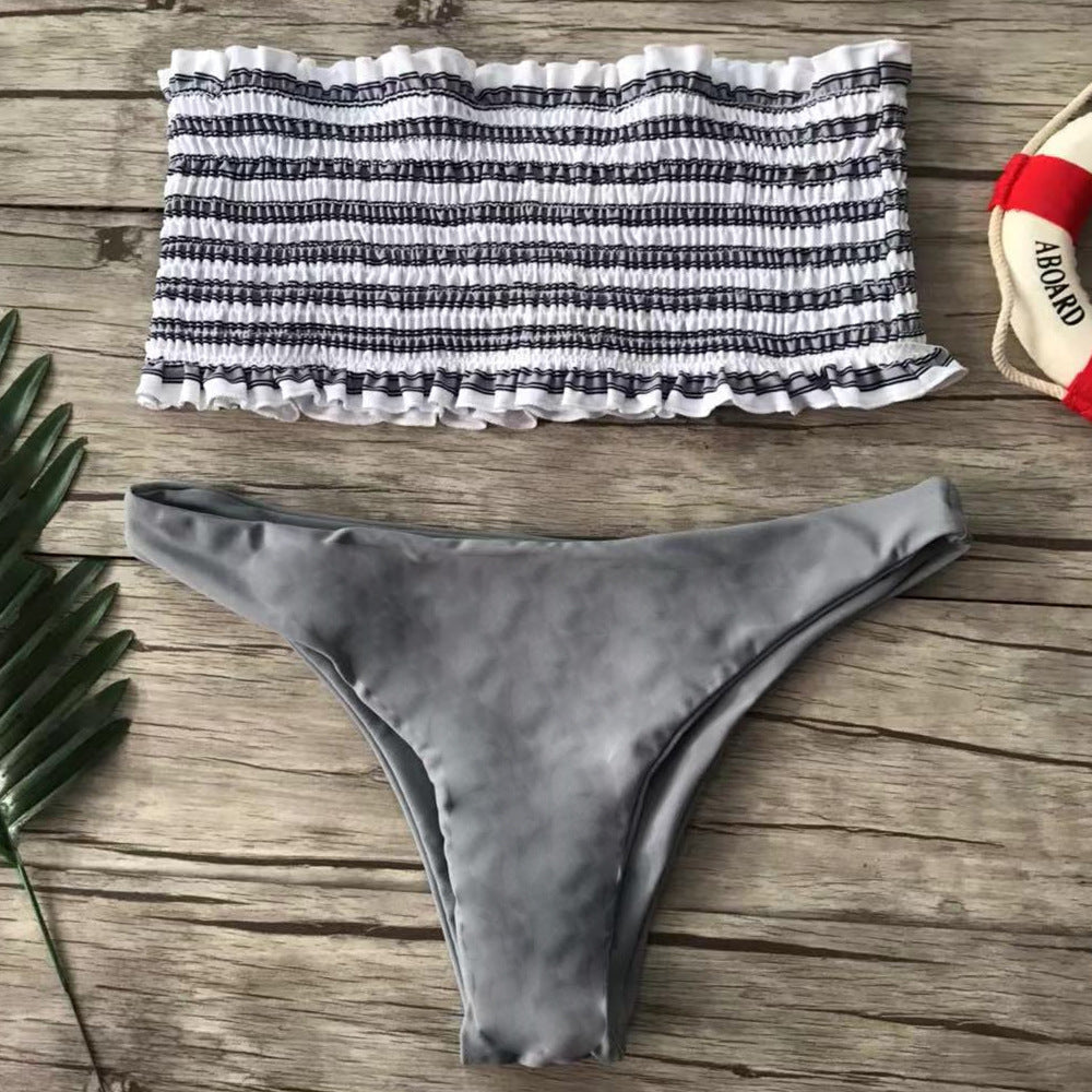 Damen Bandeau-Bikini-Set mit feinem Rüschen-Design EB