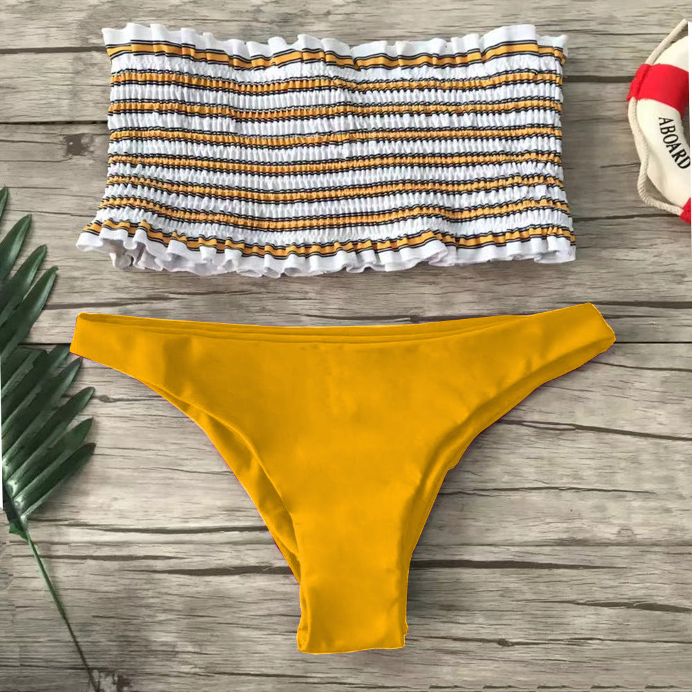 Damen Bandeau-Bikini-Set mit feinem Rüschen-Design EB
