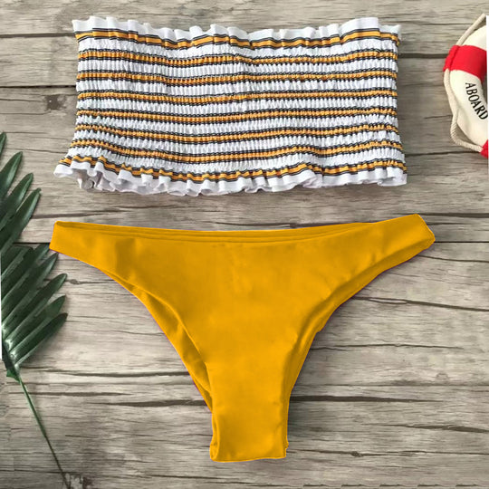 Damen Bandeau-Bikini-Set mit feinem Rüschen-Design EB