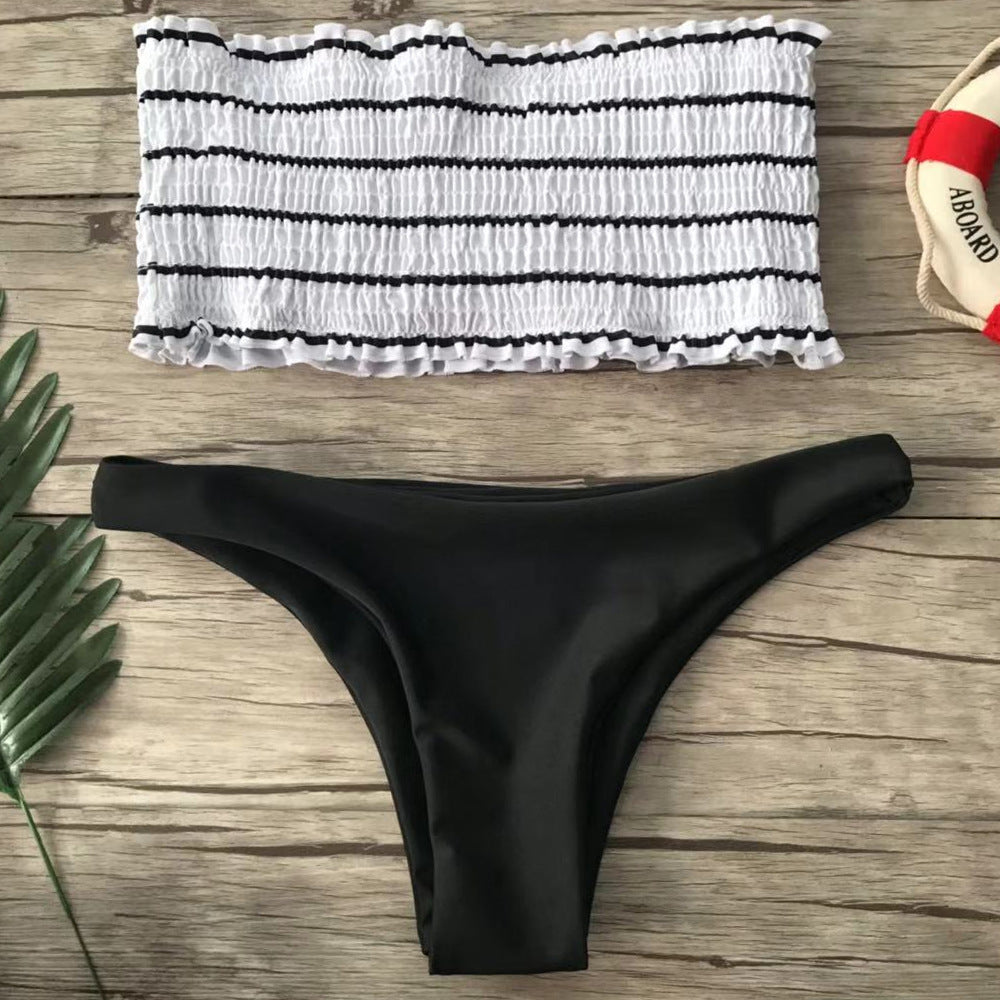 Damen Bandeau-Bikini-Set mit feinem Rüschen-Design EB