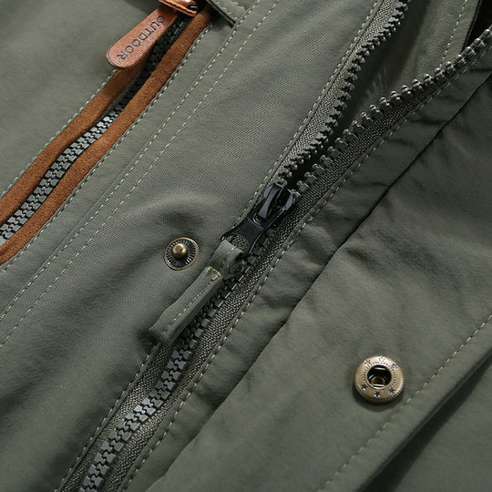 Herren nan gefütterte Winterparka mit Teddyfutter, abnehmbarer Kapuze und multiplen Taschen EB