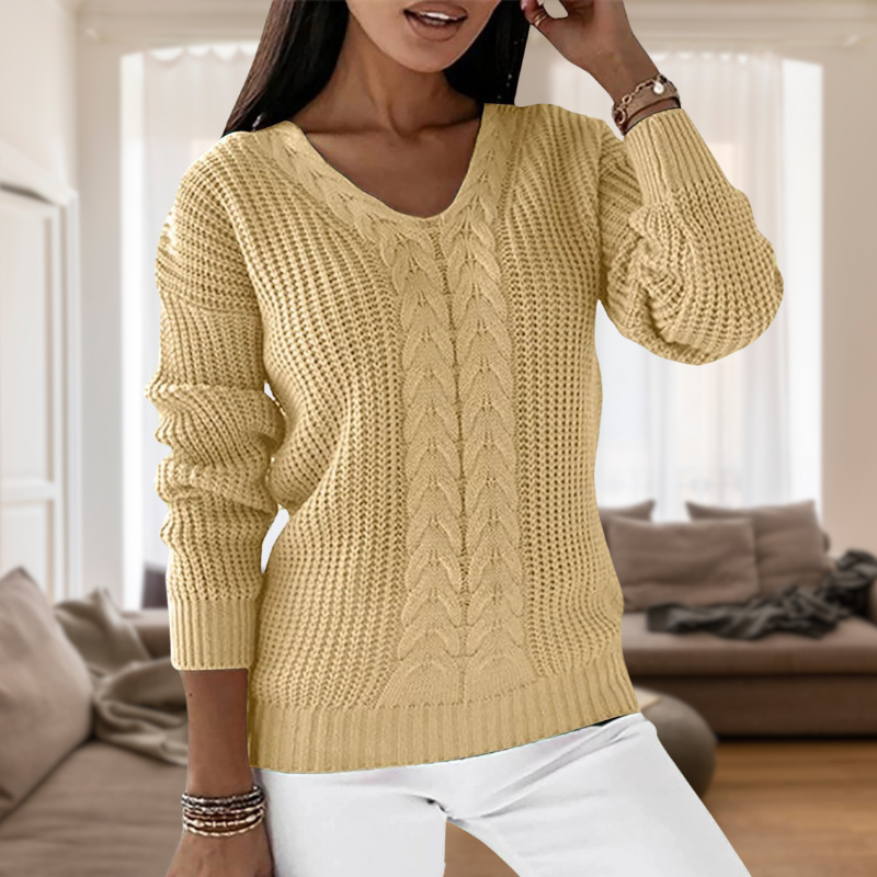 EB | Modischer V-Ausschnitt Strickpullover