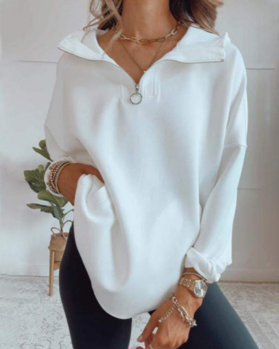 EB | Viertelzip Oversized Bequemer Hoodie