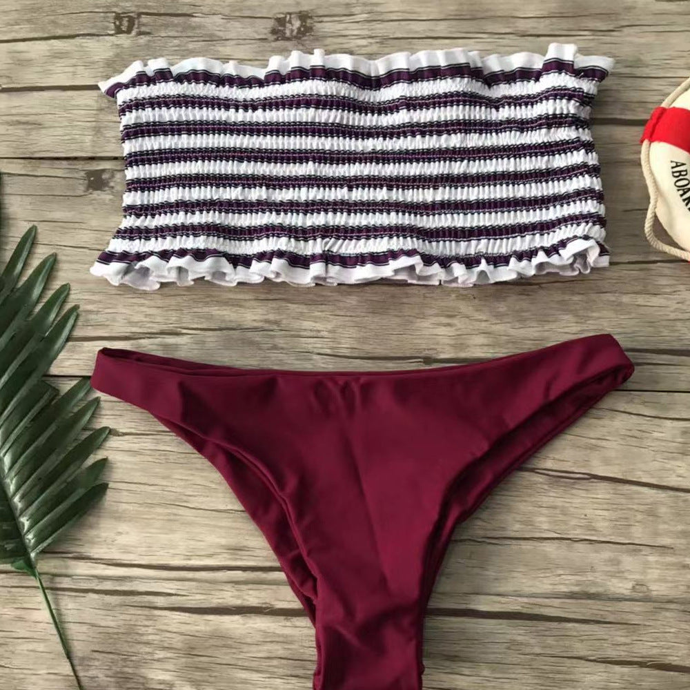 Damen Bandeau-Bikini-Set mit feinem Rüschen-Design EB