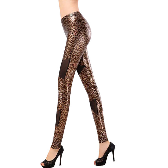 Damen Hochentwickelte Leggings mit Animal-Print und transparenten Einsätzen EB