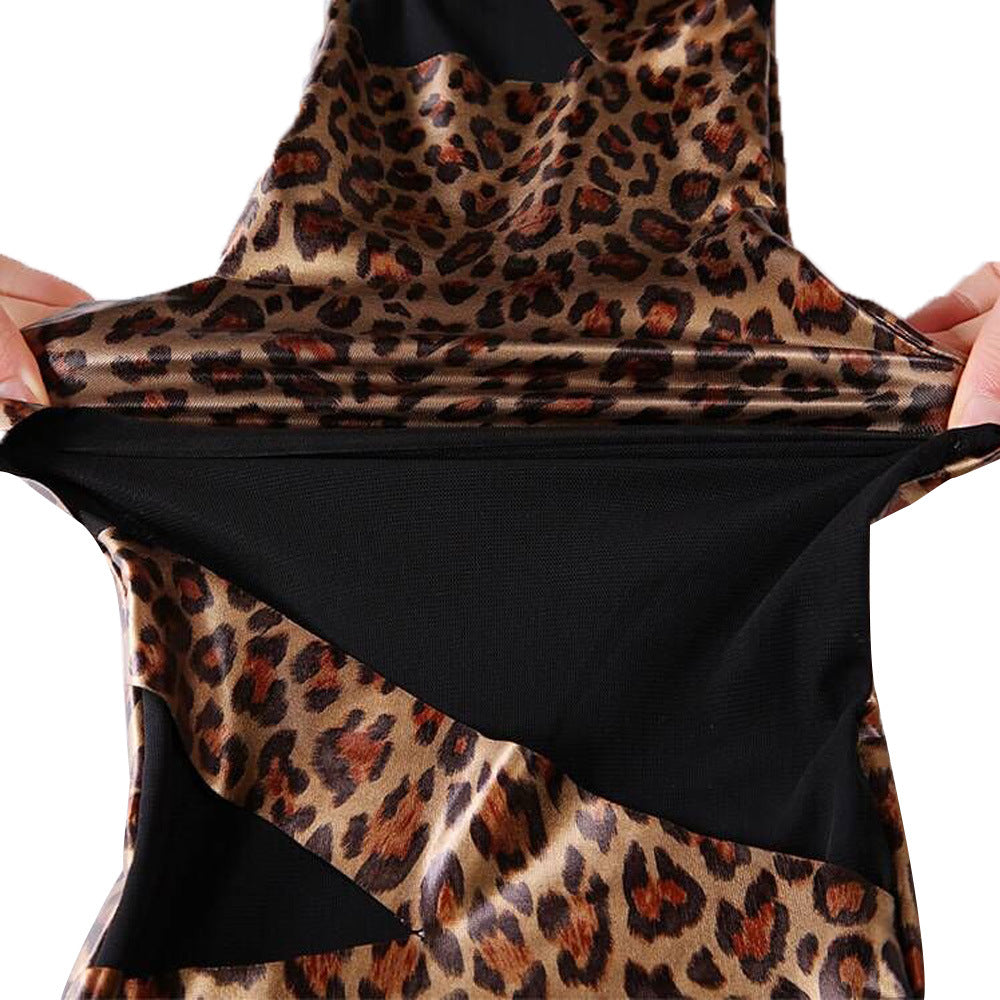 Damen Hochentwickelte Leggings mit Animal-Print und transparenten Einsätzen EB