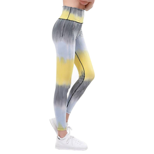 Damen Sportleggings mit hohem Bund und einzigartigem Batikmuster EB