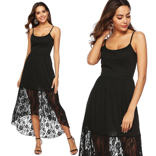 Damen Maxikleid mit romantischen Spitzenakzenten EB