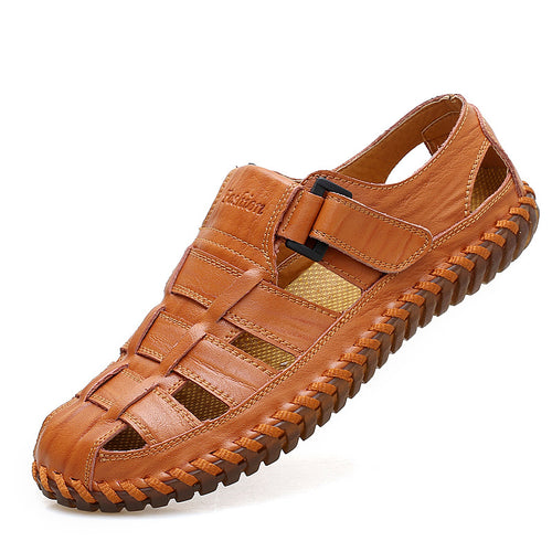 Herren Komfortable Leder-Sandalen mit individuell anpassbarem Riemen EB
